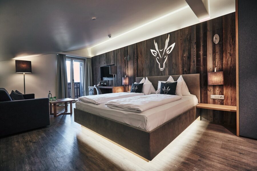 Architektur Aufnahme im Hotel Gerl, Zimmer mit Bett