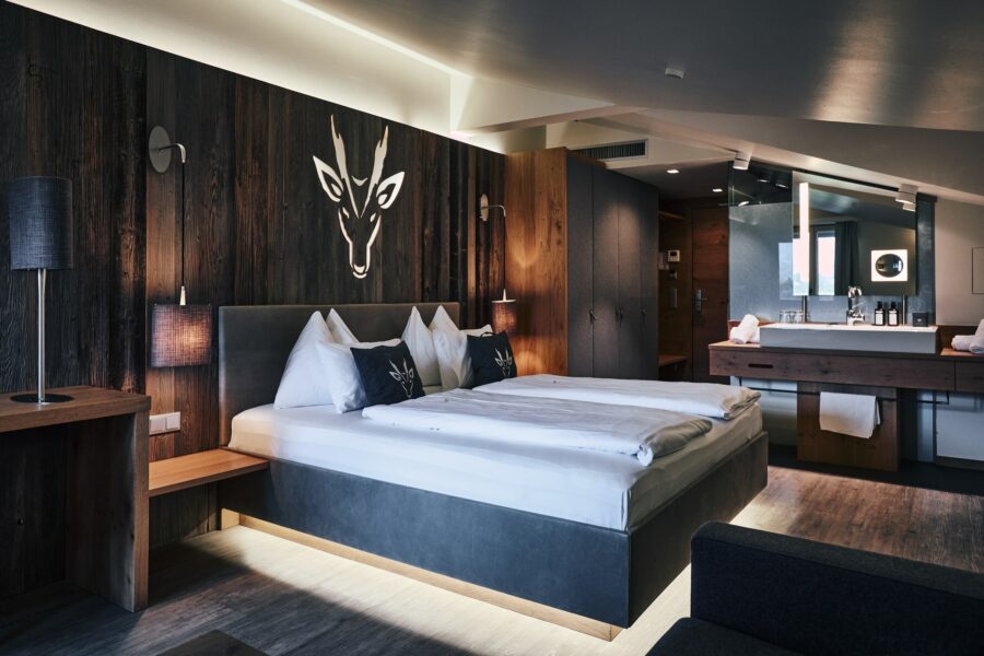 Architektur Aufnahme im Hotel Gerl, Zimmer mit Bett