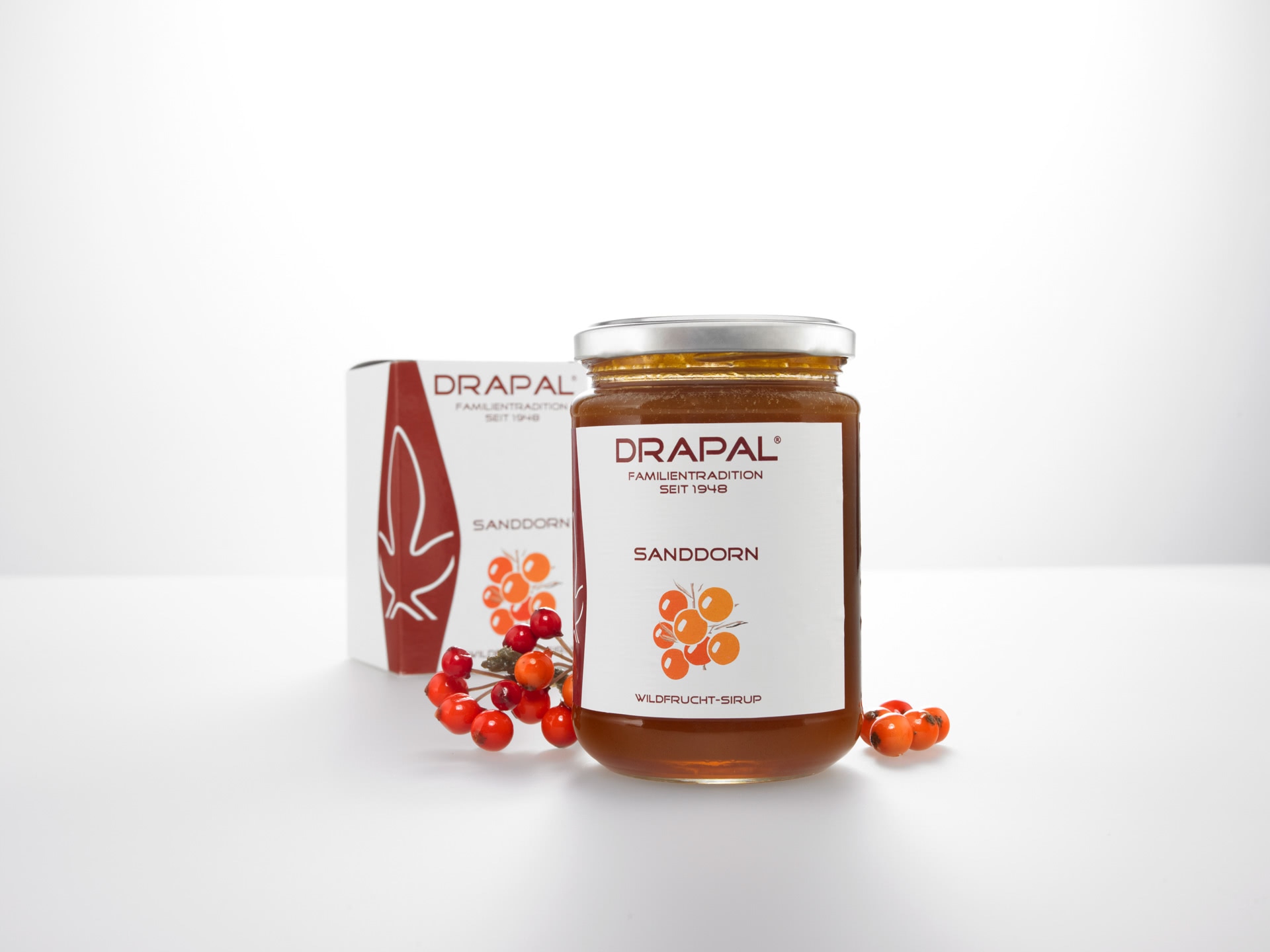 Drapal Sanddorn Sirup Glas