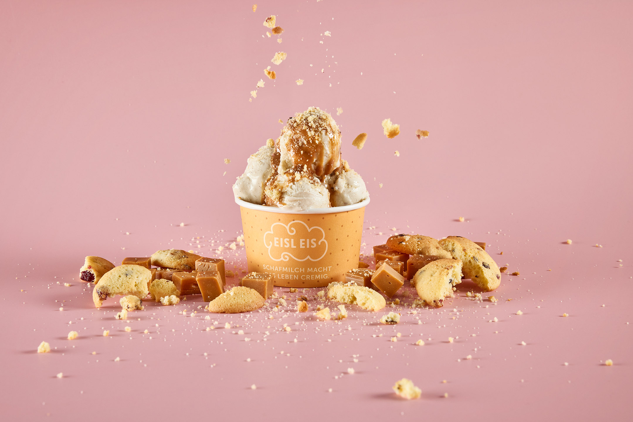 Cookies Karamell Eisbecher